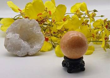 Piękna Pomarańczowa Kula z naturalnego marmuru 44mm #2