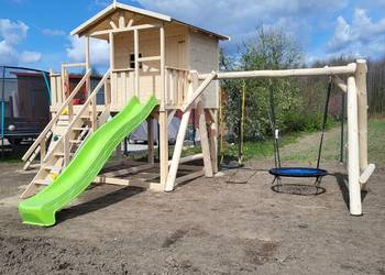 Place zabaw domek dla dzieci huśtawki montaż gratis