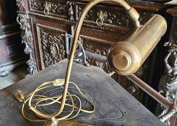 *Stylowa mosiężna lampka gabinetowa LAMPEX – vintage, Włochy*