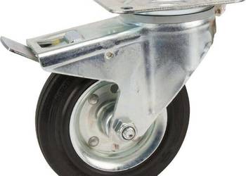 Koła skrętne z czarnymi oponami gumowymi 3477DVR160P63