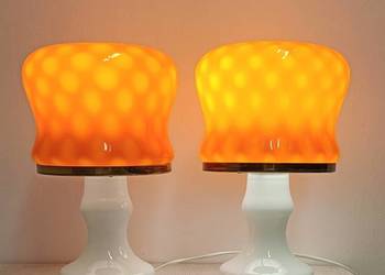 lampa stołowa szklana vintage design projekt Štefàn  Tabery Czechosłowacja