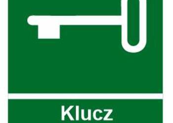 Naklejka BHP klucz do wyjścia ewakuacyjnego AC026