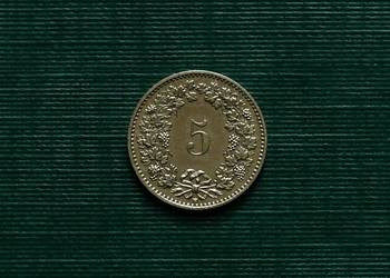 SZWAJCARIA - 5 rappenów, 1988r