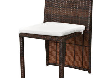 3-cz. zestaw mebli bistro z poduszkami rattan PE brązowy WM-42881
