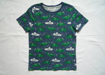 H&M r.122 Granatowa koszulka Dinozaury Bawełna