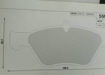 SM424 Klocki hamulcowe kpl. przód OPEL CALIBRA A, OMEGA B, VECTRA A; SAAB 9
