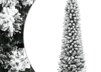 vidaXL Sztuczna, smukła choinka pokryta śniegiem, 180 cm(SKU:4019687)