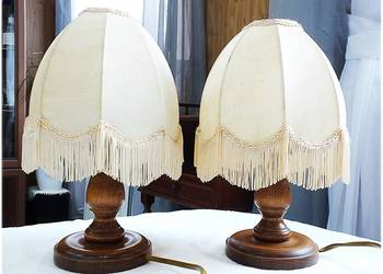 Stare Lampki Nocne Retro z prawdziwej cienkiej skóry zwierzęcej Piękne !!