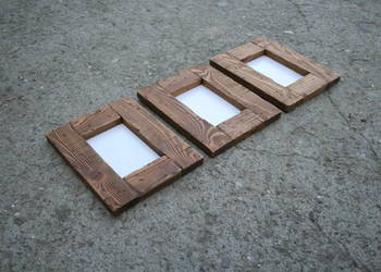 ramki na zdjęcia 10x15 cm zestaw 3 sztuki tryptyk lite stare drewno