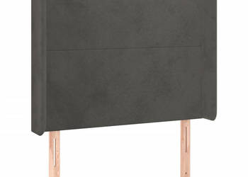 Zagłówek do łóżka z LED ciemnoszary 103x16x118/128cm aksamit WM-3123811