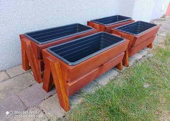 Zestaw 4 skrzynek na balkon 40 cm