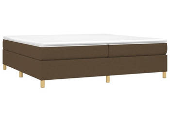 Rama łóżka bez materaca ciemnobrązowa tkanina 200x200 cm WM-3120988