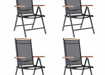 vidaXL Składane krzesła ogrodowe, 4 szt., aluminium / textilene(SKU:41733)