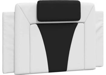 Poduszka na wezgłowie biało-czarna 80 cm sztuczna skóra WM-374766