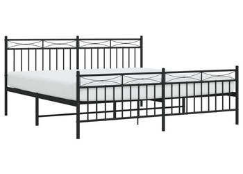 Łóżko Metalowe Czarne Rama Łóżka Ze Stelażem 183x213cm WM-373714