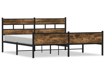 Łóżko Czarne Metalowe Rama Łóżka Metalowa Ze Stelażem 200x200 cm WM-3308494