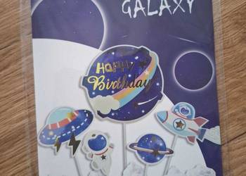 Topper na tort, kosmos, planety, zestaw