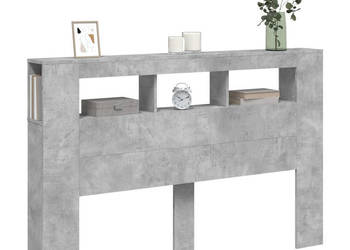 Wezgłowie łóżka z LED szarość betonu 160x185x1035 cm WM-837354