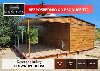 Garaż Złoty Dąb z zadaszeniem bocznym Garaże Blaszane -ESSTAL-