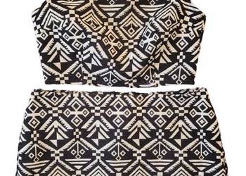 H&M komplet zestaw spódniczka mini crop top XS/S