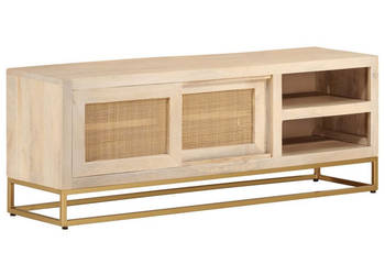 Szafka pod TV 110x30x40 cm lite drewno mango i żelazo WM-372022