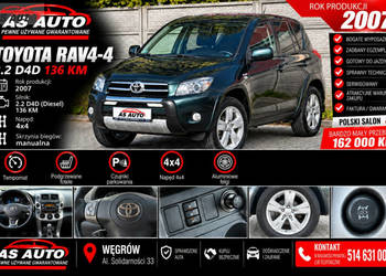 Toyota RAV-4 2.2D4D 136KM /4x4/Tempomat/Pod.Fotele/PDC/Skóra/SalonPolska/H…
