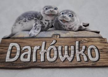 Magnes na lodówkę, Darłówko, Foki, 9x7cm (Kolekcje, magnesy)