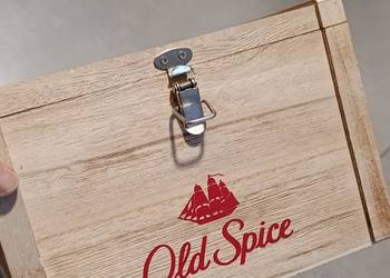 pudełko dekoracje old spice drewno skrzyneczka