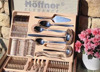 299  ZŁ Walizka  sztućce 72 elementy na 12 osób wąż Hoffner