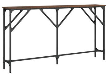 Stolik konsolowy brązowy dąb 140x23x75 cm WM-837776