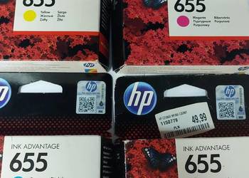 Tusze Tusz HP 655 x 4 sztuki nowe orginal