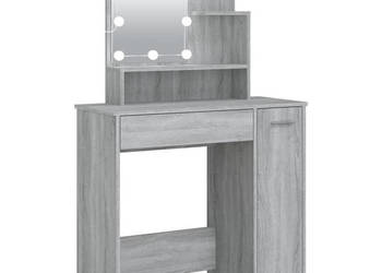 Toaletka z LED szary dąb sonoma 865x35x136 cm WM-820485