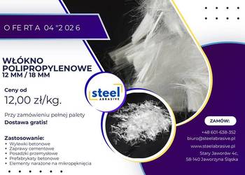 WŁÓKNA STALOWE i POLIMEROWE DO BETONU – DOSTAWA GRATIS