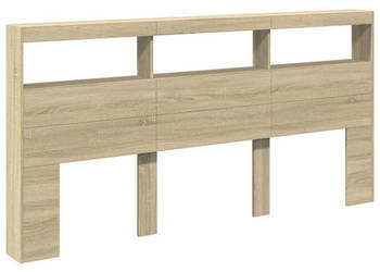 Zagłówek z półkami i LED dąb sonoma 200x17x102 cm WM-839219