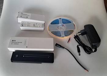 nowy zestaw oświetlenia LED ściemniacz, pilot, zasilacz, taśma LED 5 m