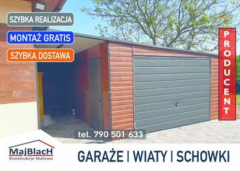 Garaż Blaszany dołączony do ściany - Zadaszenie - Garaże– Maj-Blach
