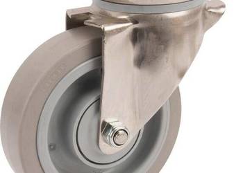 Koła skrętne ze stali nierdzewnej z powierzchnią z szarej gumy elastycznej…