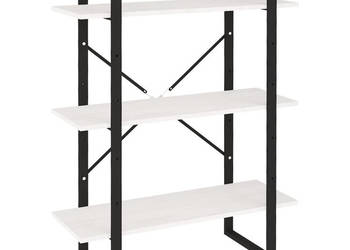 3-poziomowy regał na książki biały 80x30x105 cm lita sosna WM-806533