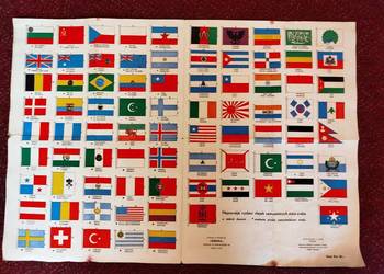 Plakat flagi państw łata 1950-52