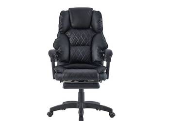 Fotel Obrotowy Biurowy z Podnóżkiem Mission MS13 Czarny