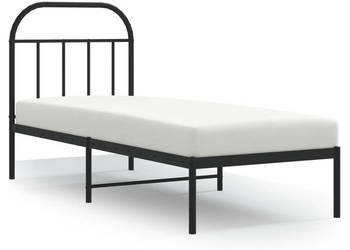 Łóżko Metalowe Czarne Rama Łóżka Ze Stelażem 75x190 cm WM-353625