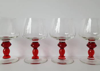 Koniakówki (4), Sadowski, Huta Sudety, kieliszki do koniaku, szkło PRL