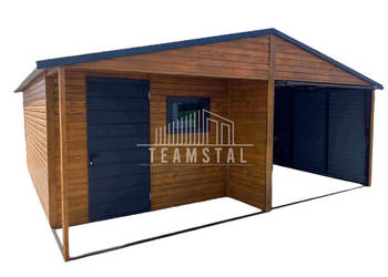 GARAŻ BLASZANY 6m x 6m  Brama drzwi okno wnęka TS377