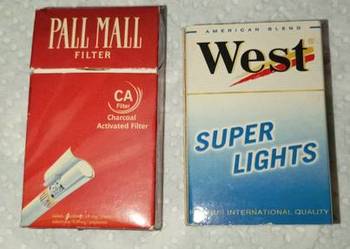 Zapałki kolekcjonerskie Pall Mall i West.