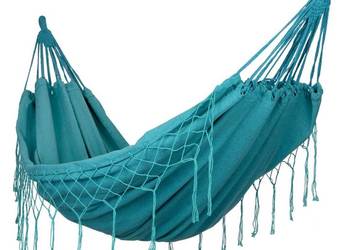 Dwuosobowy hamak ogrodowy bujak huśtawka leżak 200x150cm boho zielony
