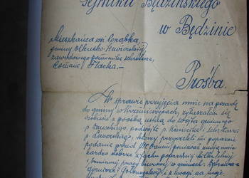 Strzemieszyce /Inspektor Sejmiku Będzińskiego / Prośba o pracę