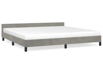 Rama łóżka bez materaca jasnoszara aksamitna 200x200 cm WM-347591