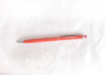 czerwony długopis touch pen, wąski długopis w czerwonym kolorze, slim touch