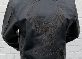 Ramoneska skórzana wytłoczony orzeł USA rozmiary od S do 5XL