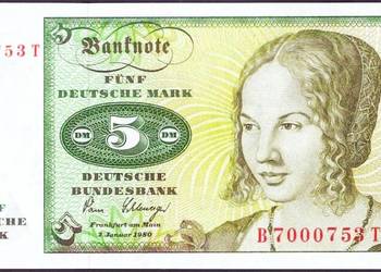 NIEMCY 1980-P30b-5 MAREK UNC! GRATIS WYSYKA!